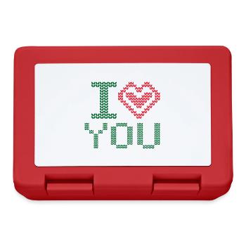 i love you with heart - Lunchbox - red - Front