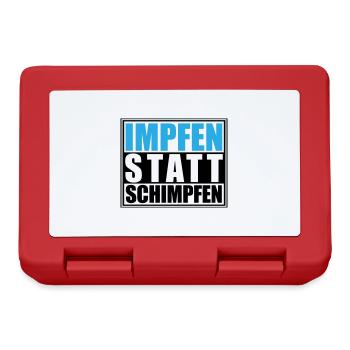 Impfen statt Schimpfen, Corona | Farben änderbar - Brotdose - Rot - Vorne