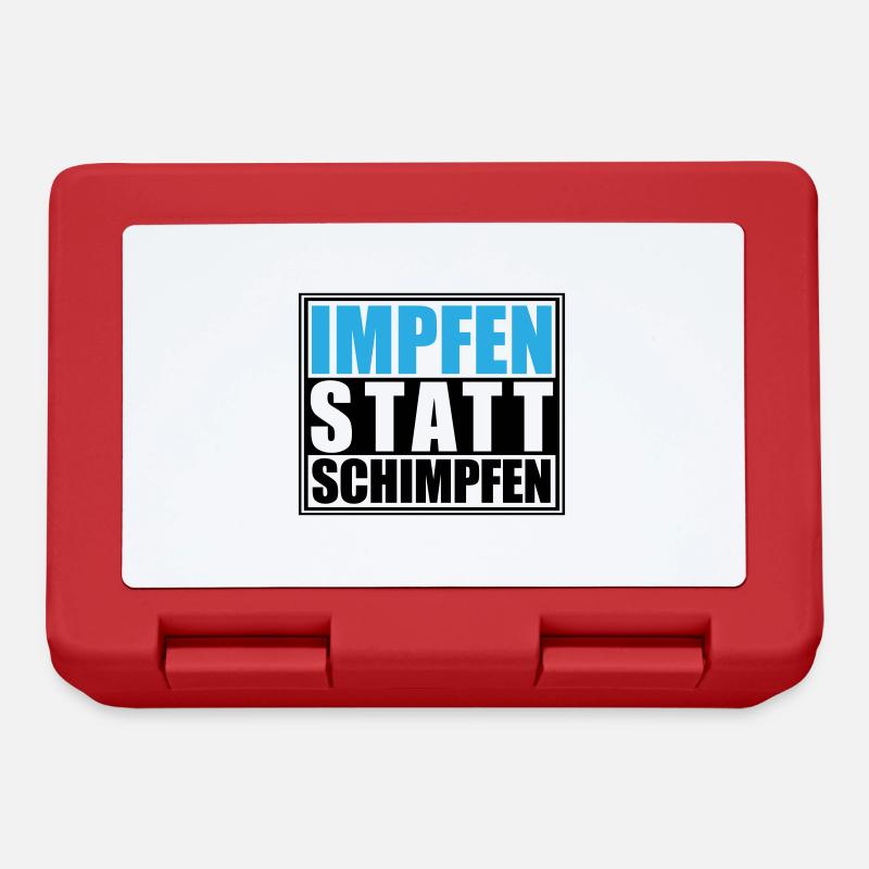 Impfen statt Schimpfen, Corona | Farben änderbar - Brotdose - Rot
