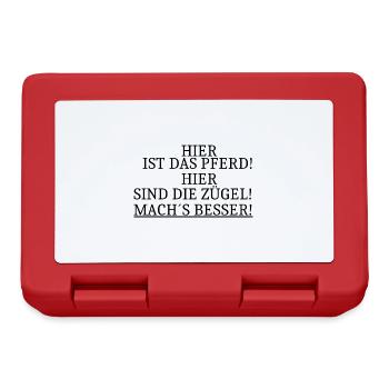 Pferd Zügel Mach s besser - Brotdose - Rot - Vorne