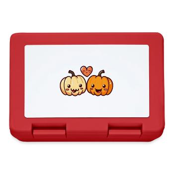 Citrouille Couple Amour Coeur Drôle - Boîte à goûter - rouge - Devant