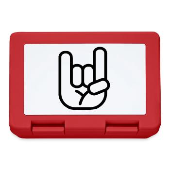 Symbole de la main Rock Punk Metal - Boîte à goûter - rouge - Devant
