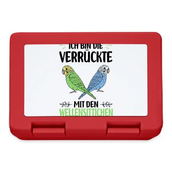 Budgerigar Bird - Lunchbox - red - Front
