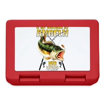 FID - Angler Designs - es gibt wichtigeres als - Brotdose - Rot - Vorne
