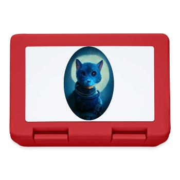 Chat astronaute - Boîte à goûter - rouge - Devant