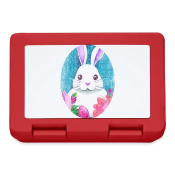 Osterhase retro used-look cool - Brotdose - Rot - Vorne