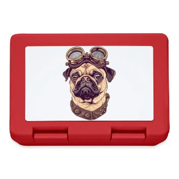 Steampunk Mops - Brotdose - Rot - Vorne
