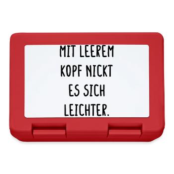 Mit Leerem Kopf Nickt Es Sich Leichter Nichts Drin - Brotdose - Rot - Vorne