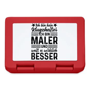 Maler lustiger Spruch Ich bin kein Klugscheißer - Brotdose - Rot - Vorne