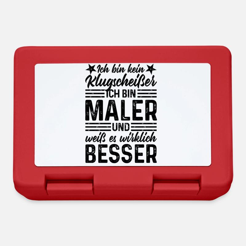 Maler lustiger Spruch Ich bin kein Klugscheißer - Brotdose - Rot