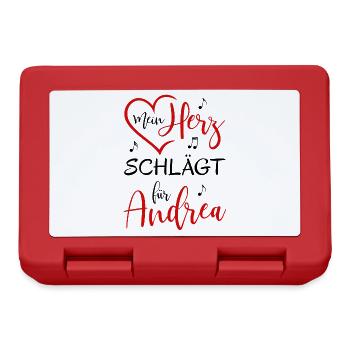 Mein Herz schlägt für Andrea - Brotdose - Rot - Vorne
