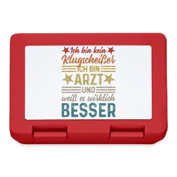 Ich bin kein Klugscheißer - lustiger Spruch Arzt - Brotdose - Rot - Vorne