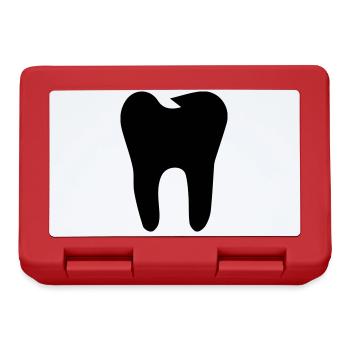 Symbole de l’icône de dent - Boîte à goûter - rouge - Devant
