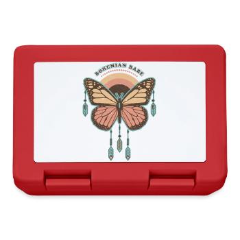 Bohemian Babe - Retro Boho Schmetterling - Brotdose - Rot - Vorne