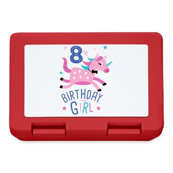 8. Geburtstag Mädchen 8 Jahre Licorn Unicorn - Brotdose - Rot - Vorne