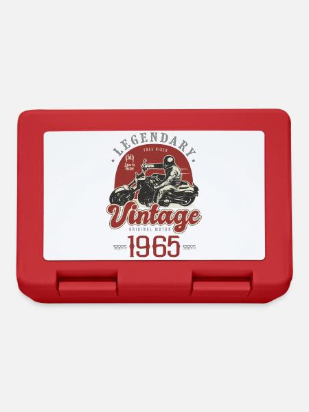 1965 anniversaire moto motard vintage ans - Boîte à goûter - rouge
