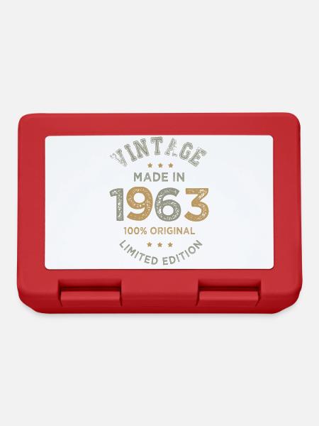 Made in 1963 Cadeau Vintage anniversaire 60 ans - Boîte à goûter - rouge