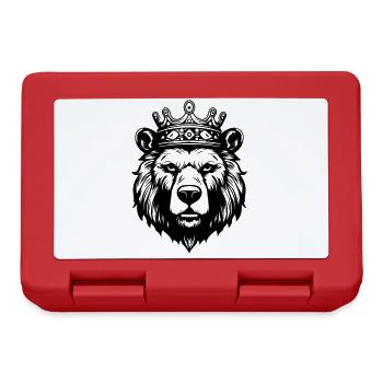 Ours Grizzly Roi de la Couronne - Boîte à goûter - rouge - Devant