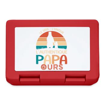 papa ours cadeau t shirt papa ours fête des pères - Boîte à goûter - rouge - Devant