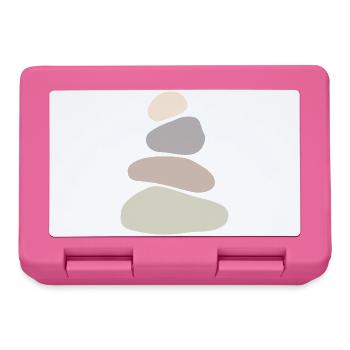 Beruhigende Wandkunst aus Steinstapel – Minimalistisches Zen - Brotdose - Pink - Vorne