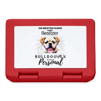 Bulldogge Bulldog Bulldoggen Mama Papa - Brotdose - Rot - Vorne