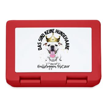 Bulldogge Bulldog Bulldoggen Mama Papa - Brotdose - Rot - Vorne