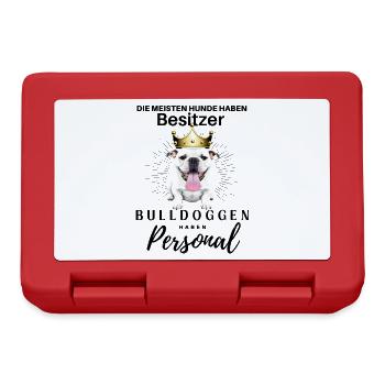 Bulldogge Bulldog Bulldoggen Mama Papa - Brotdose - Rot - Vorne