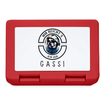 Ich geh GASSI Bulldogge Bulldog Hund Hunde - Brotdose - Rot - Vorne