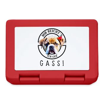 Ich geh GASSI Bulldogge Bulldog Hund Hunde - Brotdose - Rot - Vorne