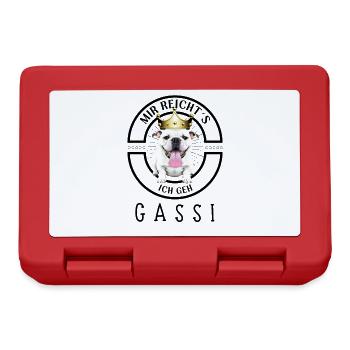 Ich geh GASSI Bulldogge Bulldog Hund Hunde - Brotdose - Rot - Vorne