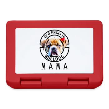 Bulldogge Bulldog Bulldoggen Mama - Brotdose - Rot - Vorne