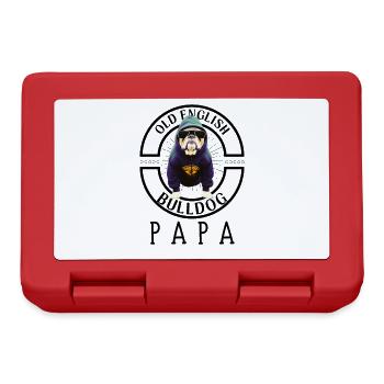 Bulldogge Bulldog Bulldoggen Papa - Brotdose - Rot - Vorne