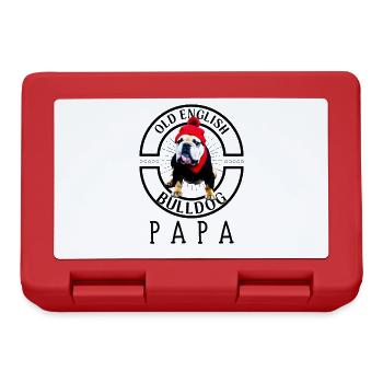 Bulldogge Bulldog Bulldoggen Papa - Brotdose - Rot - Vorne