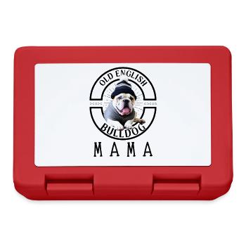 Bulldogge Bulldog Bulldoggen Mama - Brotdose - Rot - Vorne
