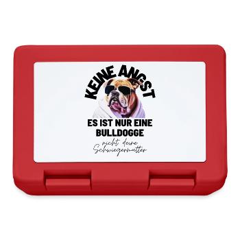 KEINE ANGST Bulldogge Bulldog Bulldoggen - Brotdose - Rot - Vorne
