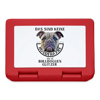 BULLDOGGENGLITZER ... Bulldogge Bulldog Bulldoggen - Brotdose - Rot - Vorne