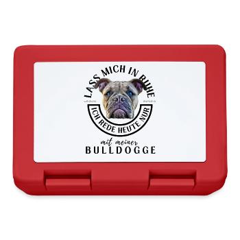 LASS MICH IN RUHE ... Bulldogge Bulldog Bulldoggen - Brotdose - Rot - Vorne