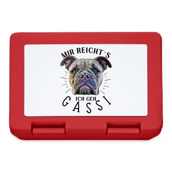 MIR REICHT´S ... Bulldogge Bulldog Bulldoggen - Brotdose - Rot - Vorne