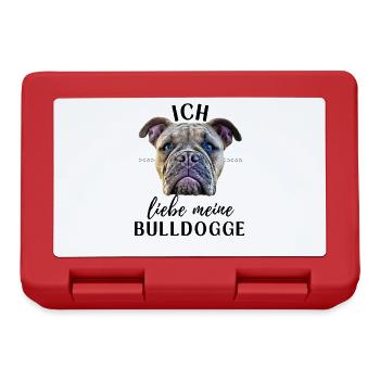 ICH LIEBE MEINE Bulldogge Bulldog Bulldoggen - Brotdose - Rot - Vorne