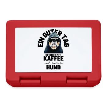 EIN GUTER TAG BEGINNT ... HUND Hunde Mama Papa - Brotdose - Rot - Vorne