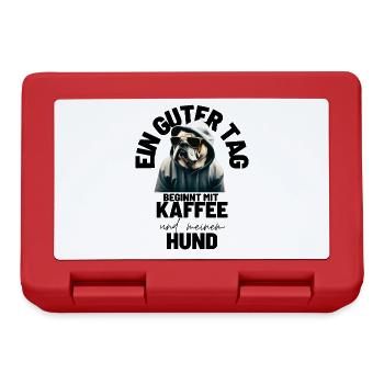 EIN GUTER TAG BEGINNT ... HUND Hunde Mama Papa - Brotdose - Rot - Vorne
