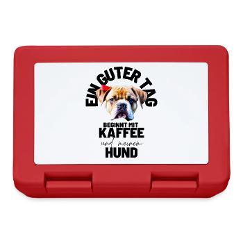 EIN GUTER TAG BEGINNT ... HUND Hunde Mama Papa - Brotdose - Rot - Vorne