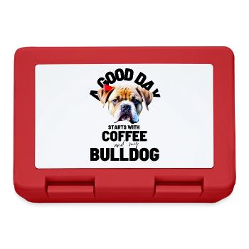 A GOOD DAY STARTS with Coffee & Bulldog - Lunchbox - red - Front