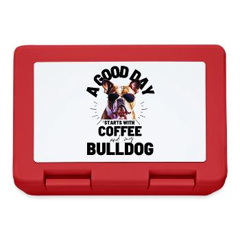 A GOOD DAY STARTS with Coffee & Bulldog - Lunchbox - red - Front