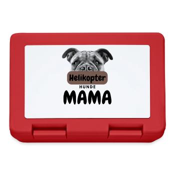 HELIKOPTER BULLDOGGEN MAMA Bulldog Bulldogge - Brotdose - Rot - Vorne