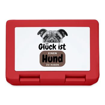 GLÜCK IST EIN HUND Hunde Hundefreund - Brotdose - Rot - Vorne