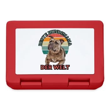 BEST DOG MOM Bulldog Dog Dogs Vieux Anglais - Boîte à goûter - rouge - Devant