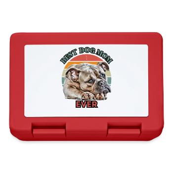 BEST DOG MOM Bulldogge Hund Hunde - Brotdose - Rot - Vorne