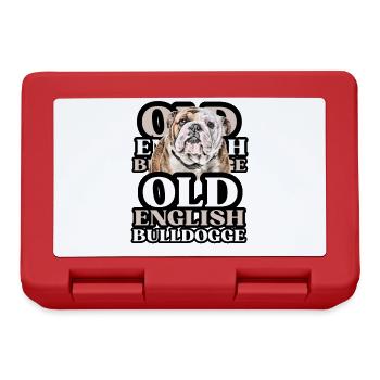 OLD ENGLISH BULLDOG Chien Chiens Bouledogue - Boîte à goûter - rouge - Devant