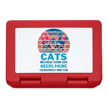 Cats because your life needs more challenges - Lunchbox - red - Front